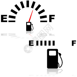 燃料计量表指标气体反射模拟力量插图活力白色汽车拨号图片