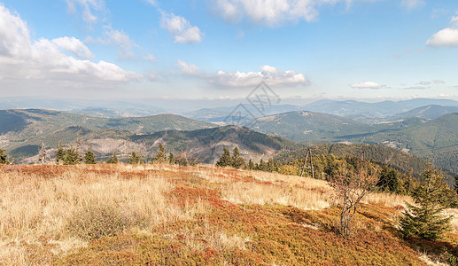 波兰贝斯基德山全景旅行公园高山场景场地山脉顶峰晴天远足娱乐图片