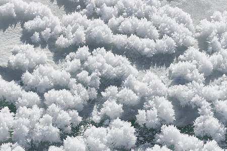 自然本底雪晶结晶团冰图片