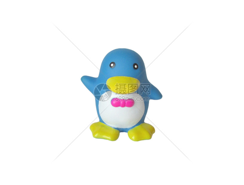 玩具企鹅动物翅膀橡皮婴儿孩子们潜水游泳蓝色娱乐图片