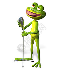 带麦克风的青蛙眼睛情绪舌头歌曲蟾蜍歌手动物群艺术微笑嗓音图片