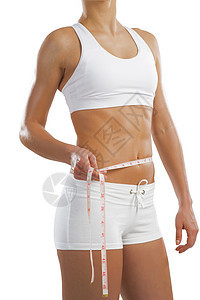腰部的年轻运动女性饮食营养重量身体女士橘皮减肥健身房数字水果图片