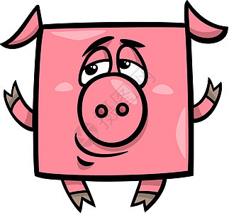 平方猪猪漫画插图背景图片