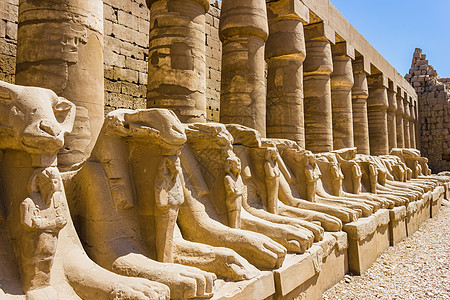 埃及卡纳克寺庙古老废墟雕刻考古学纪念碑古董旅游历史发掘上帝建筑文化图片
