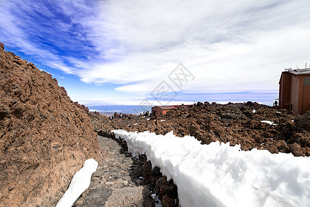 山丘地貌 靠近硫化火山底雪图片