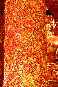 金金柱文化金子奢华镜子竹子装饰品艺术工作古董棕色图片