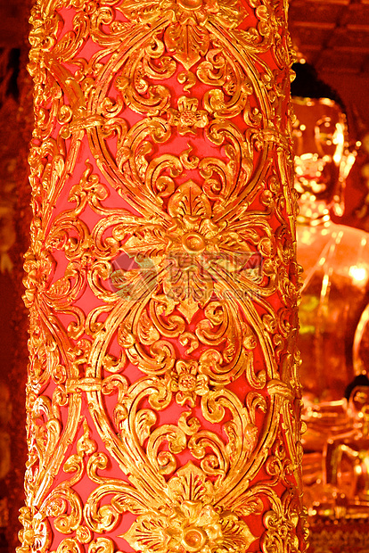 金金柱文化金子奢华镜子竹子装饰品艺术工作古董棕色图片