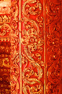 金金柱艺术装饰品奢华红色文化工作古董竹子棕色镜子图片