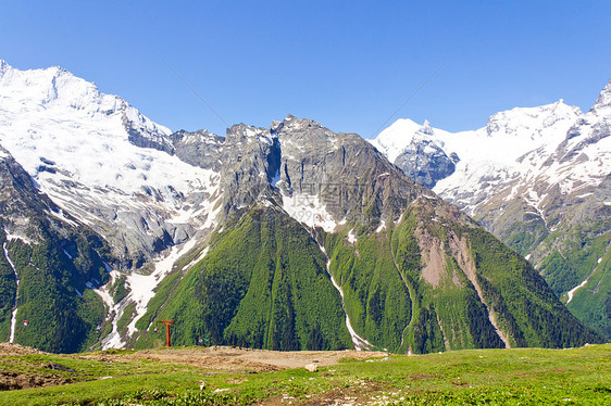 俄罗斯高加索山脉 俄国的高加索山脉风景季节冰川悬崖荒野图片