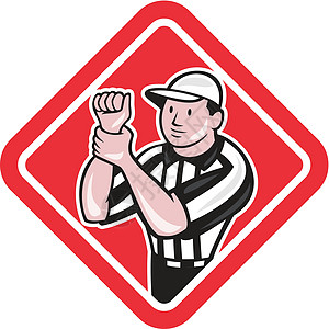 美国足球组织 非法使用之手协会裁判运动艺术品线员卡通片边员法官边裁橄榄球烤架图片