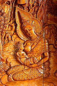 木艺艺术工作金子棕色手工古董木头文化竹子雕刻图片