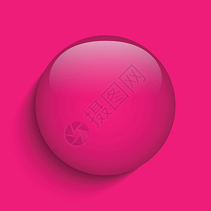 粉粉玻璃圈按钮图标徽章艺术圆形塑料粉色阴影圆圈玻璃网站插图图片