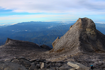 科塔克里雅巴卢国家公园的山峰攀登蓝色远足旅行遗产风景游客高度首脑丛林大本营图片