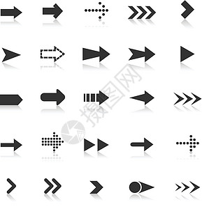 白色背景上反射的箭头图标图片