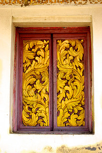 古泰艺术手工旗帜棕色文化金子红色装饰品竹子古董木头图片
