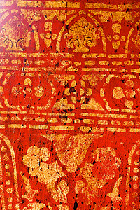 金色绘金画棕色红色竹子文化装饰品古董艺术旗帜金子奢华图片