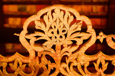 古泰艺术手工装饰品金子奢华棕色文化红色工作宝石镜子图片