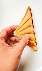 火腿奶酪三明治生活食物早餐面包小吃火腿图片