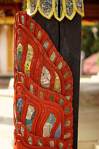 Stucco 工作文化镜子竹子金子古董红色装饰品棕色手工宝石图片