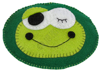 青蛙手工动物羊毛毛毡玩物绿色玩具图片