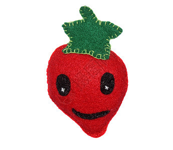 草莓水果玩具玩物羊毛手工乐趣红色微笑毛毡图片
