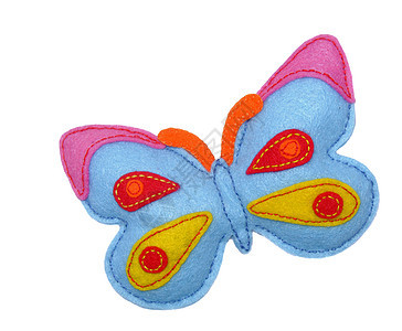 蝴蝶蓝色毛毡手工玩物玩具羊毛昆虫图片