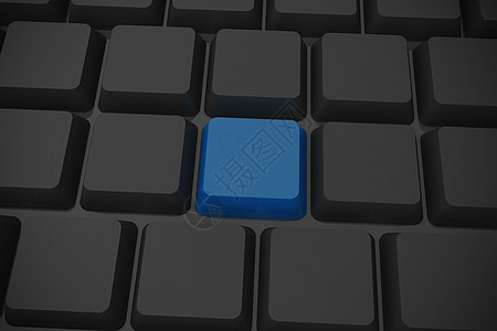 带蓝键的黑色黑键盘电脑技术计算机钥匙绘图蓝色计算图片