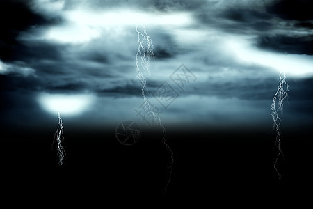 暴雨的黑暗天空 有闪电辉光螺栓火花环境计算机蓝色多云绘图图片
