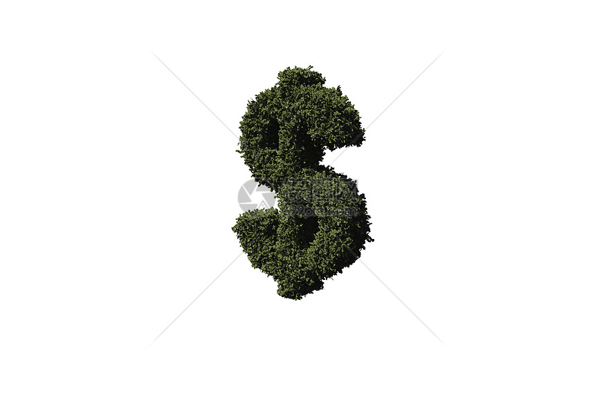 以叶叶做成的美元符号叶子货币绿化绿色灌木财富衬套银行业环境经济图片