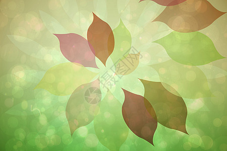 绿色和棕色树叶图案背景图片