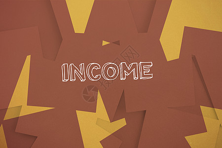 棕色纸横贯橙色的收入背景图片