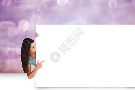 漂亮的黑褐色显示卡的复合图像棕色快乐计算机女士卡片紫色粉色女性海报绘图图片