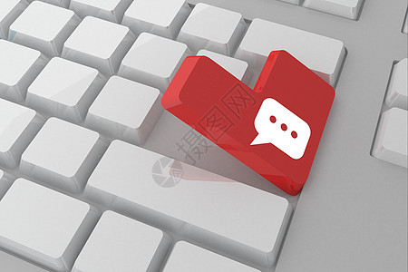 密钥上语言泡沫的复合图像计算电脑白色红色计算机话框标点绘图钥匙键盘图片