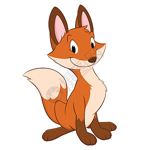 卡通狐孩子插图绘画动物红狐吉祥物犬类幼儿园野生动物快乐图片
