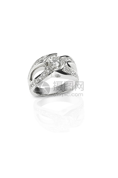 镶钻订婚结婚纪念日戒指钻石宝石纪念日婚礼反射周年金光珠宝礼物金子图片