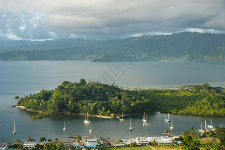 斐济Vanua Levu岛和Nawai岛天堂情调游艇旅行爬坡胰岛蓝色支撑热带异国图片