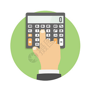 计算器图标 在计算器上手考量办公室键盘商业经济数学电子插图计算会计金融图片