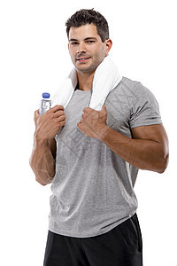 体育青年男子灰色水合物成人拉丁毛巾运动员锻炼教练训练运动装图片