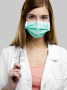 女牙医罩衫卫生面具牙科医生女士工具诊所女孩矫正图片