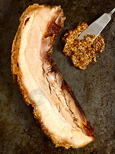 烤猪肚投标腹部调味品噼啪食物猪肉图片
