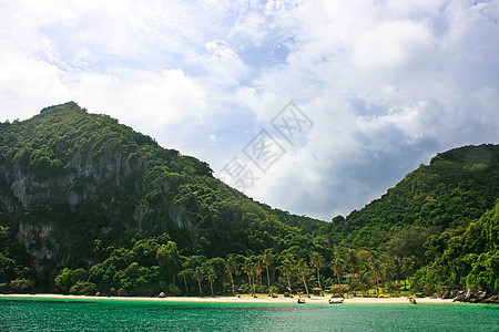 Wua Talab岛 泰国昂通国家海洋公园海景蓝色海洋国家森林热带旅行天线海岸线公园图片