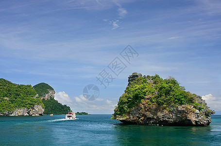 泰国昂忠国家海洋公园泰国旅行森林海景天空海岸线国家海洋天线盐水热带图片