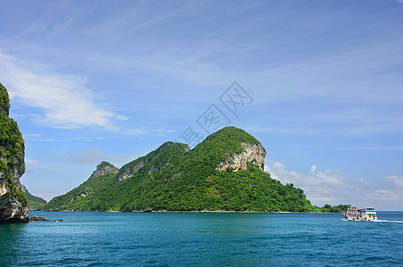 泰国昂忠国家海洋公园泰国海湾盐水洞穴国家海岸线天堂海岸海景海滩蓝色图片