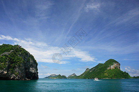 泰国昂忠国家海洋公园泰国蓝色森林海岸海湾天堂海洋盐水热带国家丛林图片