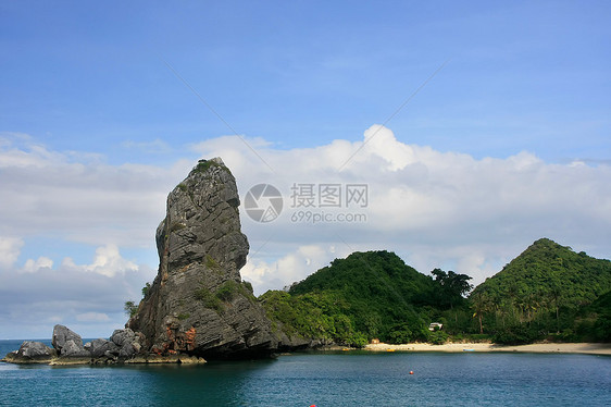 泰国昂忠国家海洋公园泰国公园天空海洋天线海景天堂国家森林海岸丛林图片