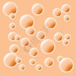橙色泡沫气泡橙子空气团体白色插图棕色液体圆圈墙纸背景图片