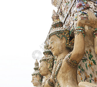 来自Wat Arun 的雕像历史石头寺庙数字文化雕塑女性艺术古董白色图片