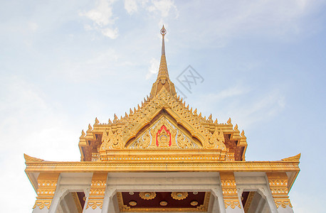 泰国最高教会游客佛教徒连体信仰宗教天空蓝色建筑学历史建筑图片