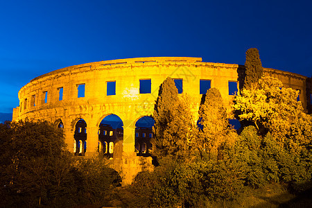 克罗地亚普拉的罗马安菲剧院历史体育场废墟射线目的地景区世界遗产光线考古学联盟图片