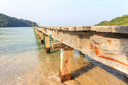 木环桥日出人行道码头海滩旅行木头港口海景行人浮桥图片